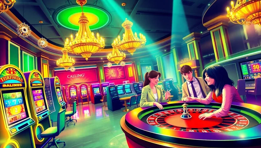 Experience thrilling casino gameplay at happyluke with vibrant slot machines and lively roulette tables.