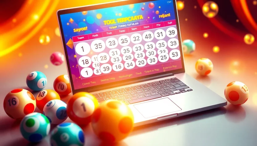 Experience the excitement of TOGEL TERPERCAYA with vibrant lottery numbers and a sleek digital interface.