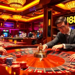 Players enjoying thrilling roulette action at U888 Casino with vibrant chips and a lively atmosphere.