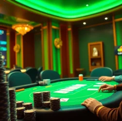 Gà Vàng TV showcases an exhilarating virtual poker game with poker chips and a vibrant atmosphere.