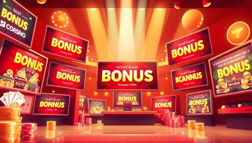Explore deneme bonusu veren siteler with attractive offers and vibrant casino scenes.