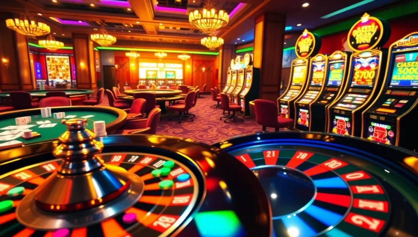 Experience thrilling gaming at https://98winning.com/ with a vibrant roulette wheel and betting chips at an upscale casino.