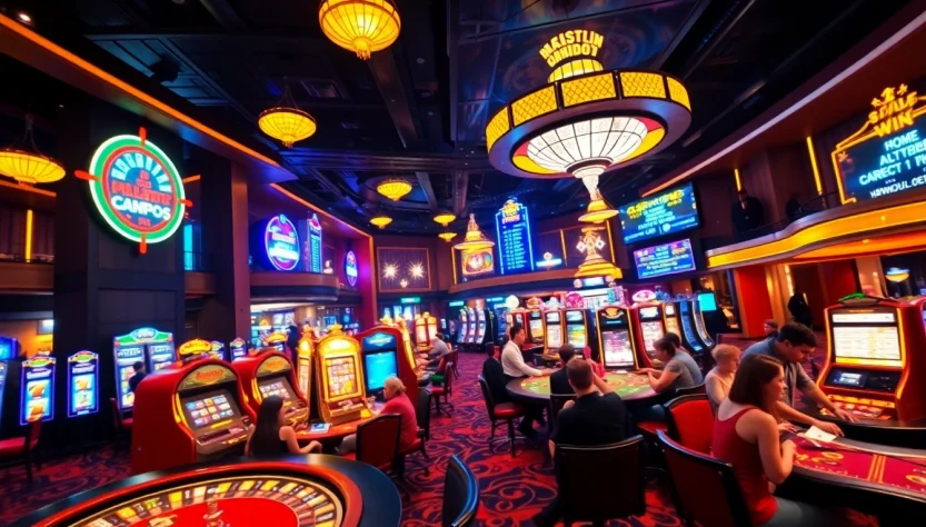 Experience winning excitement at https://loto188fun.me with a vibrant casino scene showcasing action-packed games and enthusiastic players.