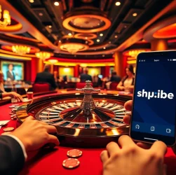 Players engaging in thrilling betting at a casino featuring a roulette table and the online link https://shbet.cruises/ for seamless betting experiences.