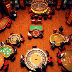 Experience the thrilling atmosphere of gambling at https://thabet7.biz/ with vibrant poker tables and spinning roulette wheels.