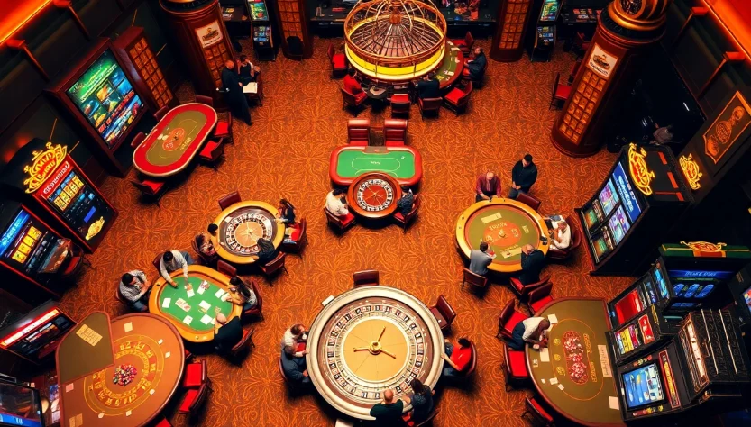 Experience the thrilling atmosphere of gambling at https://thabet7.biz/ with vibrant poker tables and spinning roulette wheels.