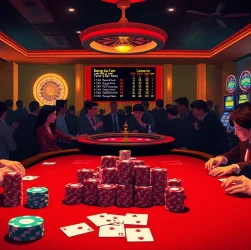 Experience the excitement of poker tournaments at bong da lu fun casino, with intense players and vibrant slot machines.