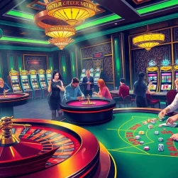 Experience the thrill of deneme bonusu veren siteler in a vibrant casino scene with active players and dazzling gameplay.