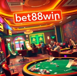 Experience thrilling gameplay at https://bet88win.vip/, amidst lively casino activities featuring exciting tables and vibrant slot machines.