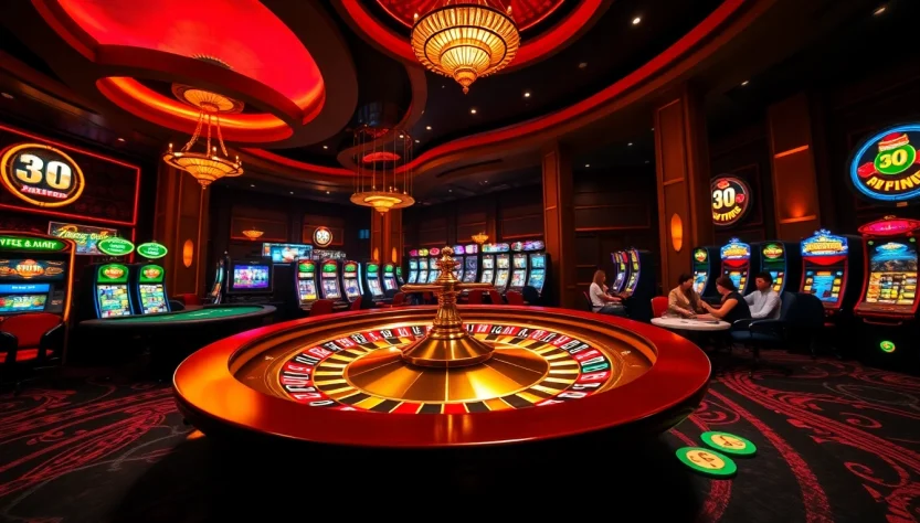 Experience the thrill of online gaming at QH88 - vibrant casino scene with roulette and poker action.