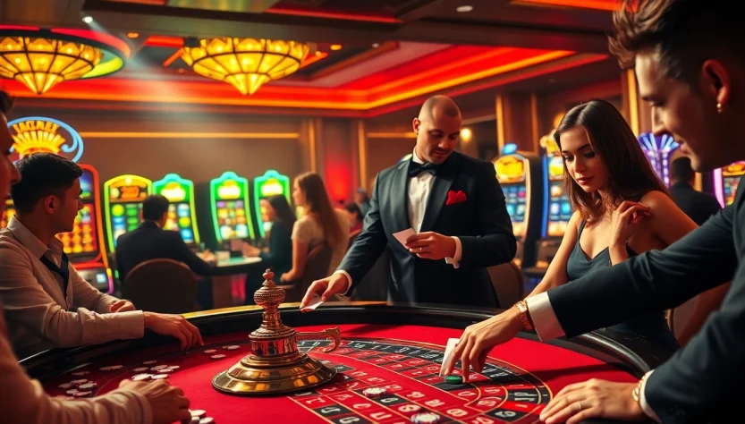 Exciting gameplay at the casino focused on hgo909 daftar with players betting on roulette.