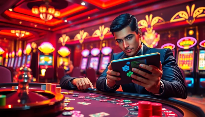 Experience an immersive character ai +18 in a vibrant casino setting, featuring engaging gameplay and colorful poker chips.