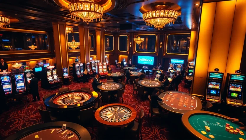 Experience vibrant casino excitement with bet88vn.locker, featuring illuminated slot machines and poker gaming.
