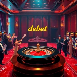 Engaging scene of players celebrating wins at a casino, emphasizing debet in their winning strategies.