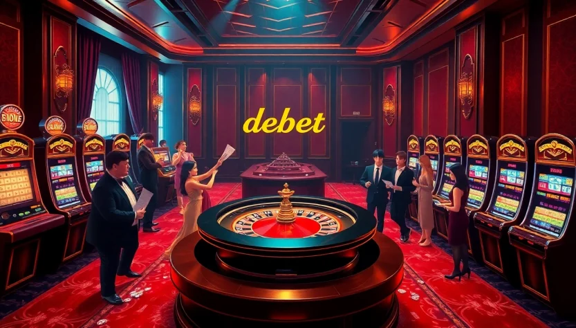 Engaging scene of players celebrating wins at a casino, emphasizing debet in their winning strategies.