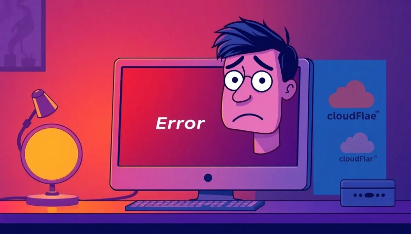 MM OO - User encountering Error 1015 with a highlighted Cloudflare message on a laptop.
