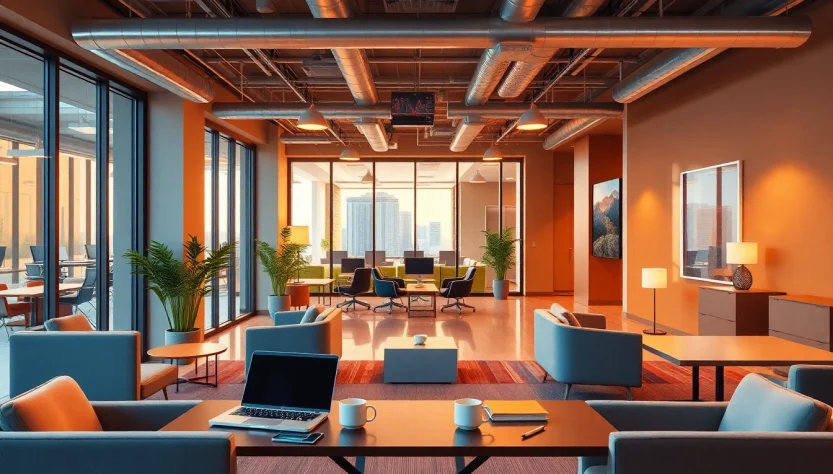 Get inspired with GO99COM's modern office design featuring tech gadgets and inviting workspace.