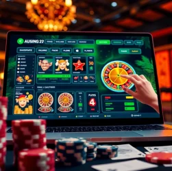 Discover exciting Cazinouri online spania bonus fără depunere through an interactive gaming dashboard with vibrant colors and engaging gameplay elements.