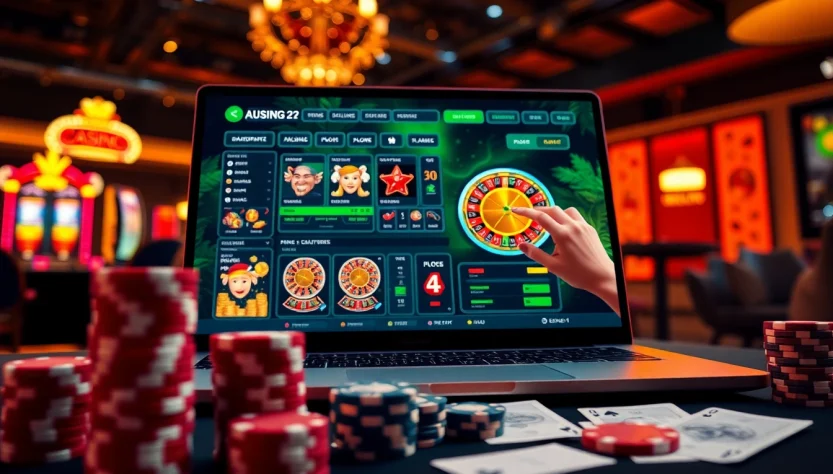 Discover exciting Cazinouri online spania bonus fără depunere through an interactive gaming dashboard with vibrant colors and engaging gameplay elements.