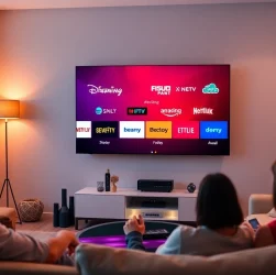 Engage with streaming services at https://nohutm.com/ in a cozy living room setup with modern IPTV technology.