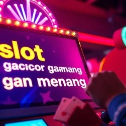Player enjoying slot gacor gampang menang at Jawara88, celebrating a big win with excitement and thrill.